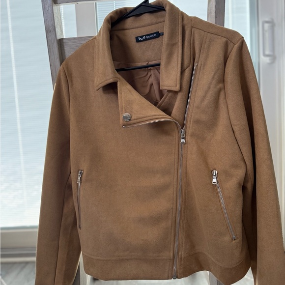 Naf Naf Brown Moto Jacket - Picture 1 of 3